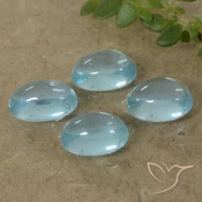 Gemme di Apatite Blu verdastro chiaro naturale da 1.37 ct, Ovale, Trasparente