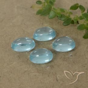 Gemme di Apatite Blu verdastro chiaro naturale da 1.37 ct, Ovale, Trasparente