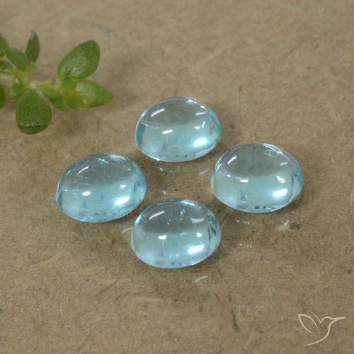 1.50ctw Naturale Azzurro Apatite, Ovale, Trasparente