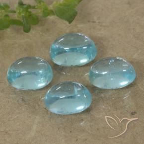 Gemme di Apatite Blu verdastro chiaro naturale da 1.59 ct, Ovale, Trasparente