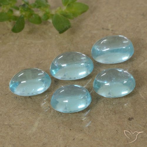 1.54ctw Naturale Blu Apatite, Ovale, Trasparente