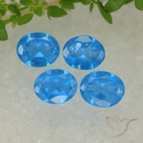 Gemme di Apatite Blu intenso naturale da 1.34 ct, Ovale, VS-SI
