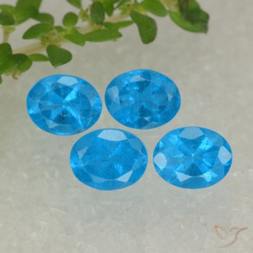 1.57ctw Naturale Azzurro profondo Apatite, Ovale, VS-SI