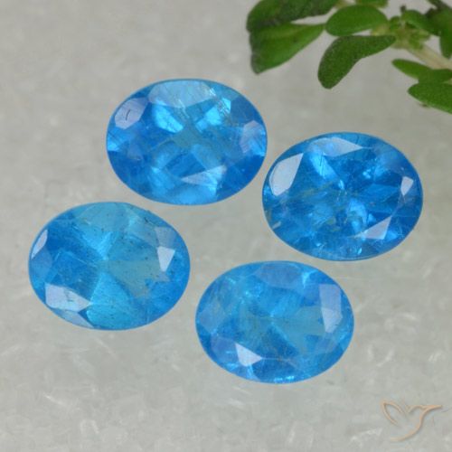 1.57ctw Naturale Blu intenso Apatite, Ovale, VS-SI, Photo A