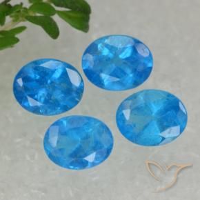 Gemme di Apatite Blu intenso naturale da 1.57 ct, Ovale, VS-SI