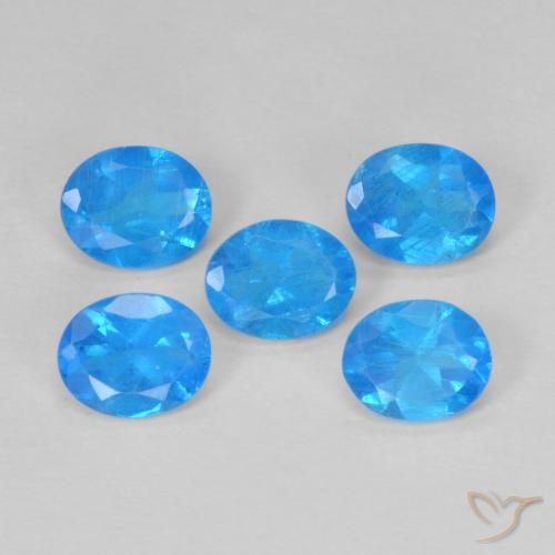 Apatite naturale blu da 1,82 ct, taglio ovale, VS-SI