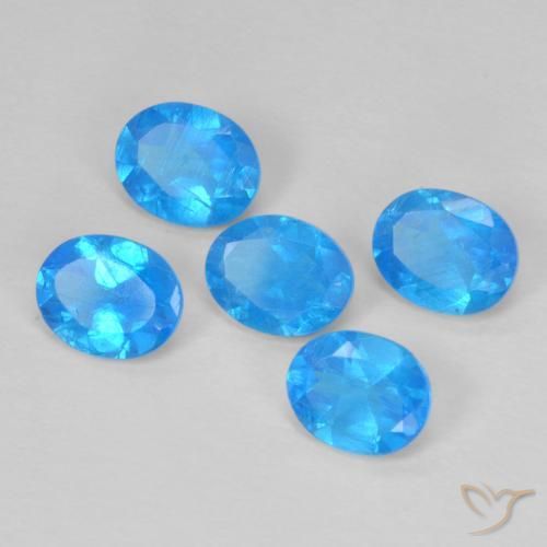 Apatite naturale blu da 1,82 ct, taglio ovale, VS-SI