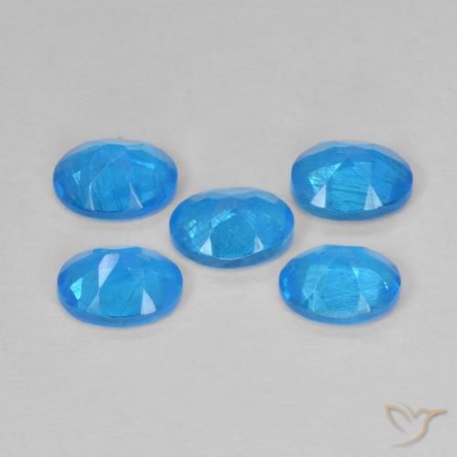 Apatite naturale blu da 1,82 ct, taglio ovale, VS-SI