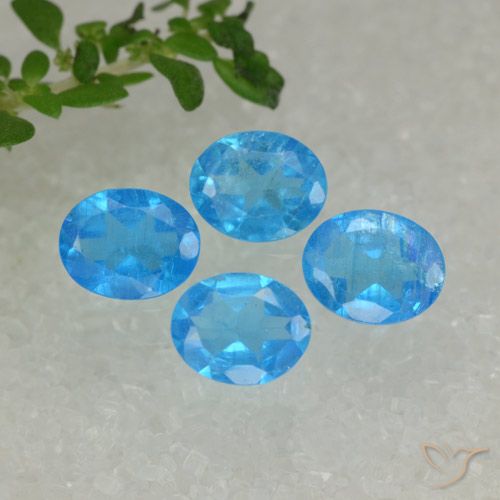 1.32ctw Naturale Blu medio Apatite, Ovale, VS-SI