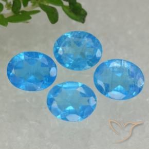 Gemme di Apatite Blu medio naturale da 1.32 ct, Ovale, VS-SI