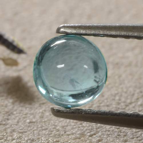 Apatite Blu Medio Verde naturale da 0.86 ct, Taglio rotondo, Trasparente