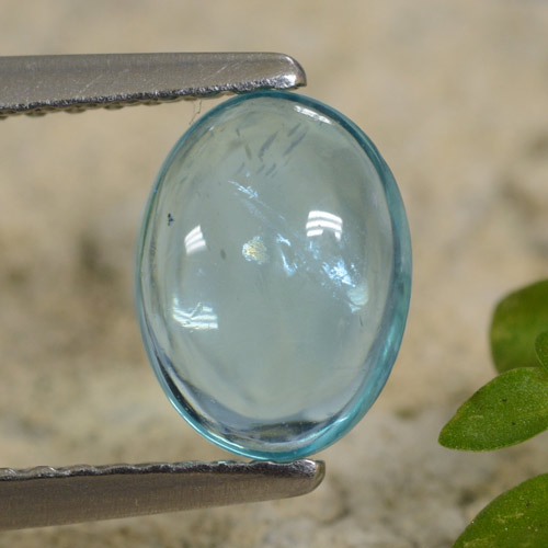 Apatite naturale blu da 1,07 ct, taglio ovale, trasparente