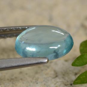 Apatite naturale blu da 1,07 ct, taglio ovale, trasparente