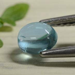 Apatite naturale blu da 0,58 ct, taglio ovale, trasparente