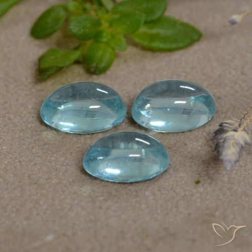 1.50ctw Naturale Bambina blu Apatite, Ovale, Trasparente