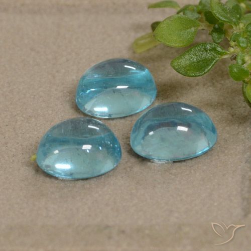 2.18ctw Naturale Azzurro Apatite, Ovale, Trasparente