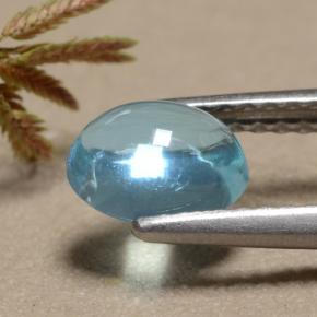 Apatite naturale blu da 0,92 ct, taglio ovale, trasparente