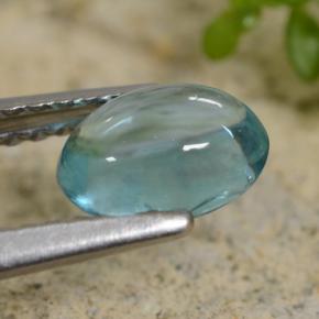 Apatite naturale turchese da 0,83 ct, taglio ovale, trasparente