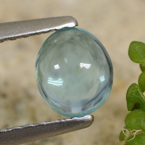 0.66ct Naturale Azzurro Verde molto chiaro Apatite, Ovale, Trasparente