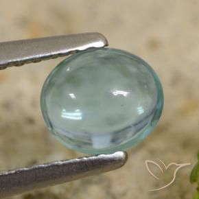 Apatite Azzurro Verde molto chiaro naturale da 0.66 ct, Ovale, Trasparente