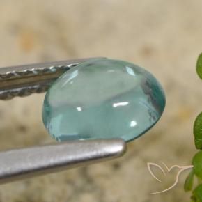 Apatite Azzurro Verde molto chiaro naturale da 0.66 ct, Ovale, Trasparente