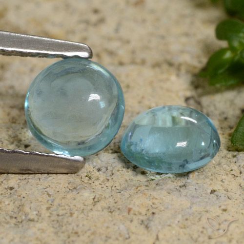 1.96ctw Naturale Blu Medio Verde Apatite, Rotondo, Trasparente