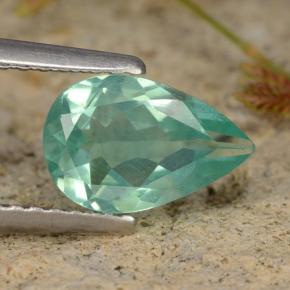 Apatite Verde bluastro naturale da 1.23 ct, Forma a pera, VS