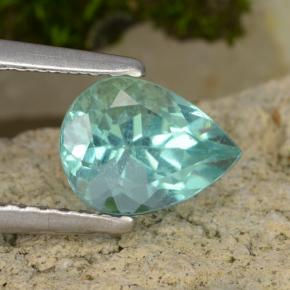 Apatite Blu intenso verde naturale da 1.34 ct, Forma a pera, VS
