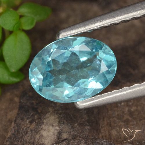 0.82ct Naturale Verde bluastro chiaro Apatite, Ovale, VS