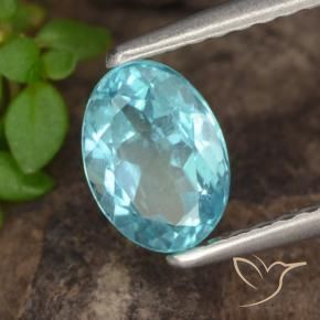 Apatite Verde bluastro chiaro naturale da 0.82 ct, Ovale, VS