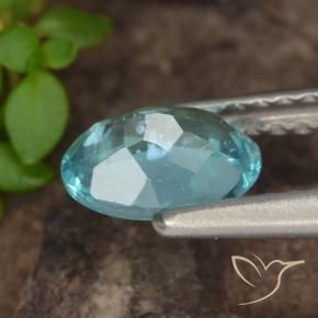 Apatite Verde bluastro chiaro naturale da 0.82 ct, Ovale, VS