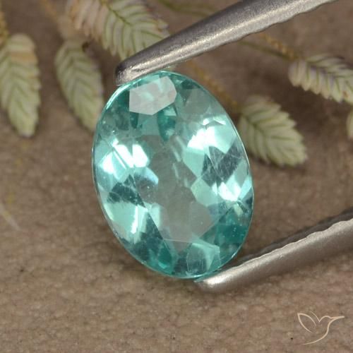 Apatite Verde bluastro medio naturale da 0.70 ct, Ovale, VS