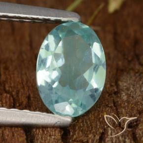 Apatite Blu Medio Verde naturale da 0.77 ct, Ovale, VS