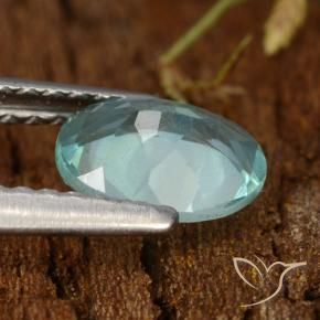 Apatite Blu Medio Verde naturale da 0.77 ct, Ovale, VS