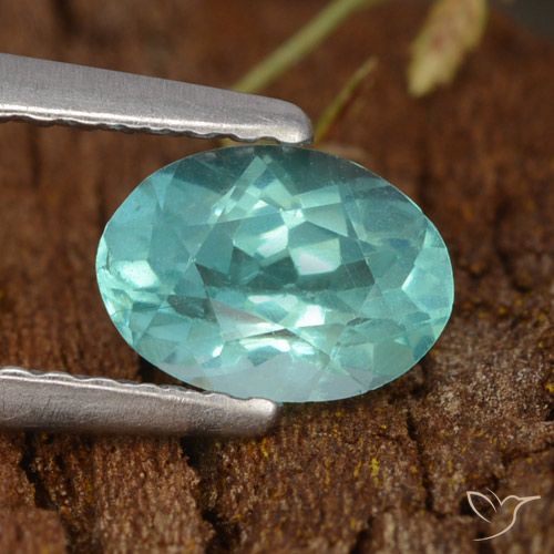 0.72ct Naturale Blu intenso verde Apatite, Ovale, VS