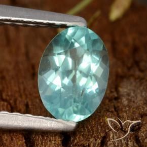Apatite Blu intenso verde naturale da 0.72 ct, Ovale, VS