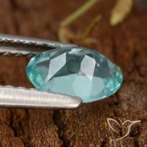 Apatite Blu intenso verde naturale da 0.72 ct, Ovale, VS