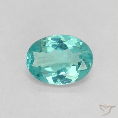 0.81ct Naturale Blu brillante verde Apatite, Ovale, VS