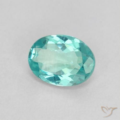 Apatite Blu brillante verde naturale da 0.81 ct, Ovale, VS