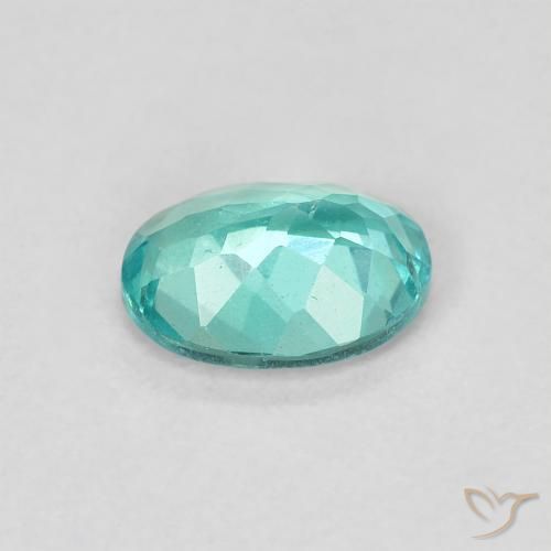 Apatite Blu brillante verde naturale da 0.81 ct, Ovale, VS