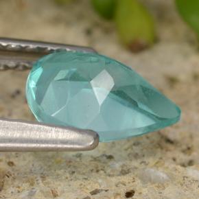Apatite naturale turchese da 0,72 ct, taglio a pera, VS