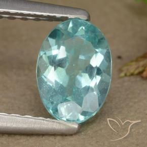 Apatite Verde bluastro chiaro naturale da 0.92 ct, Ovale, VS
