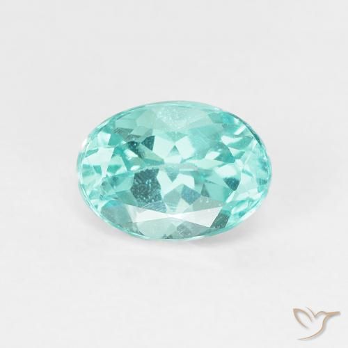 Apatite Blu verde naturale da 0.98 ct, Ovale, VS
