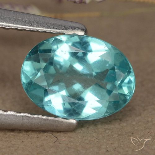 Apatite Blu Medio Verde naturale da 1.00 ct, Taglio ovale, VS