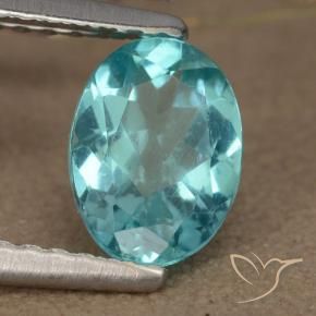 Apatite Blu Medio Verde naturale da 1.00 ct, Taglio ovale, VS