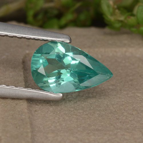 Apatite naturale turchese da 0,93 ct, taglio a pera, VS