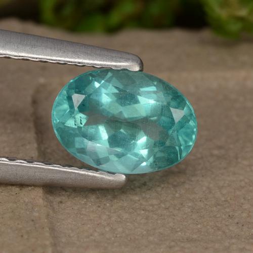 Apatite naturale turchese da 0,88 ct, taglio ovale, VS