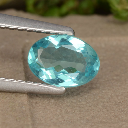 Apatite naturale turchese da 0,72 ct, taglio ovale, VS