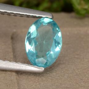 Apatite naturale turchese da 0,72 ct, taglio ovale, VS