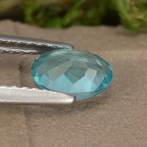 Apatite naturale turchese da 0,72 ct, taglio ovale, VS
